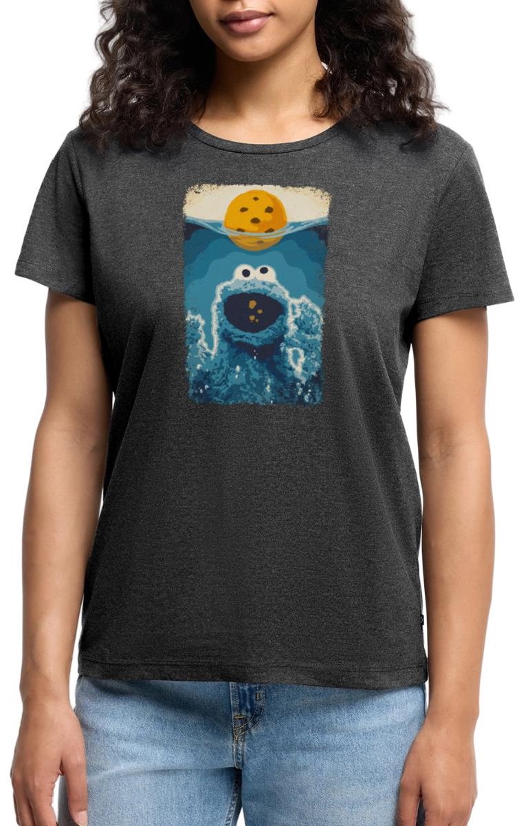 Sesamstraat Koekiemonster Haai Premium T Shirt Dames