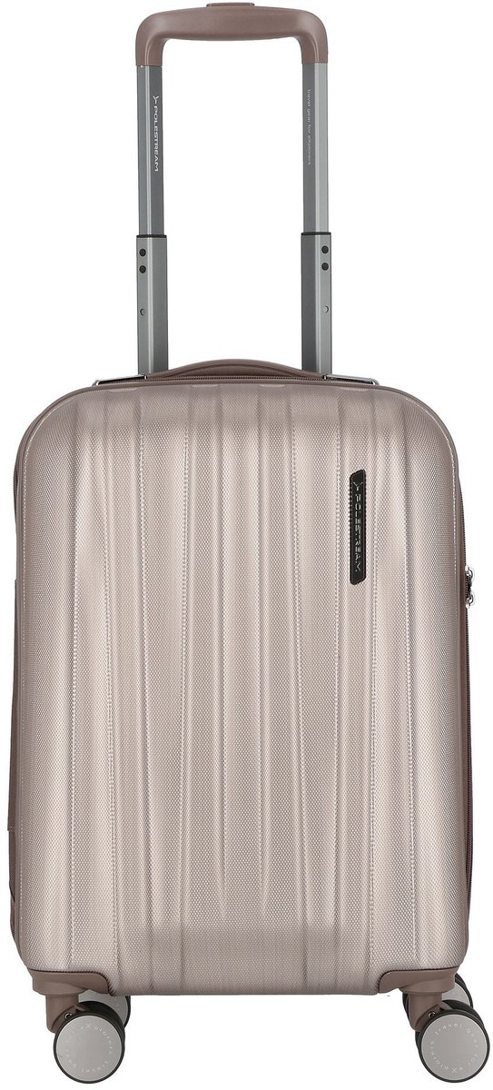 Polestream Moonrock 4 wielen Cabinewagen S 55 cm met uitbreidingsplooi - Harde bagage - TSA slot - rosesilver brushed