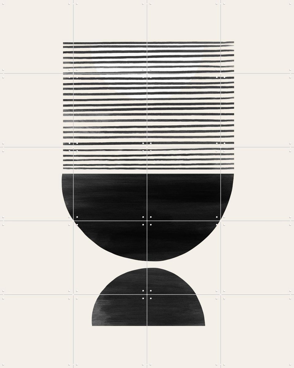 IXXI Modern Mid Century, Bohomadic Studio - 80 x 100 cm - Gratis ophangtool - Grote wanddecoratie en posters - Geometrische Kunst, Minimalisme