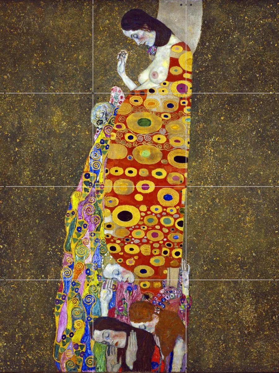 IXXI Espoir II 1907, Gustav Klimt & Bridgeman Images - 60 x 80 cm - Gratis ophangtool - Grote wanddecoratie en posters - Olieverf, Art Nouveau