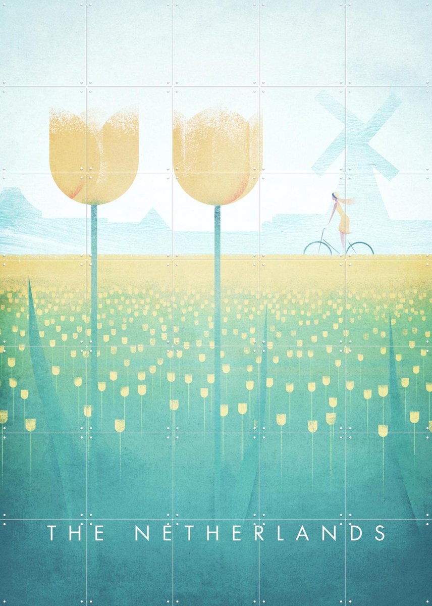 IXXI The Netherlands, Henry Rivers - 100 x 140 cm - Gratis ophangtool - Grote wanddecoratie en posters - Digitale Kunst, Illustraties, Kleurrijk