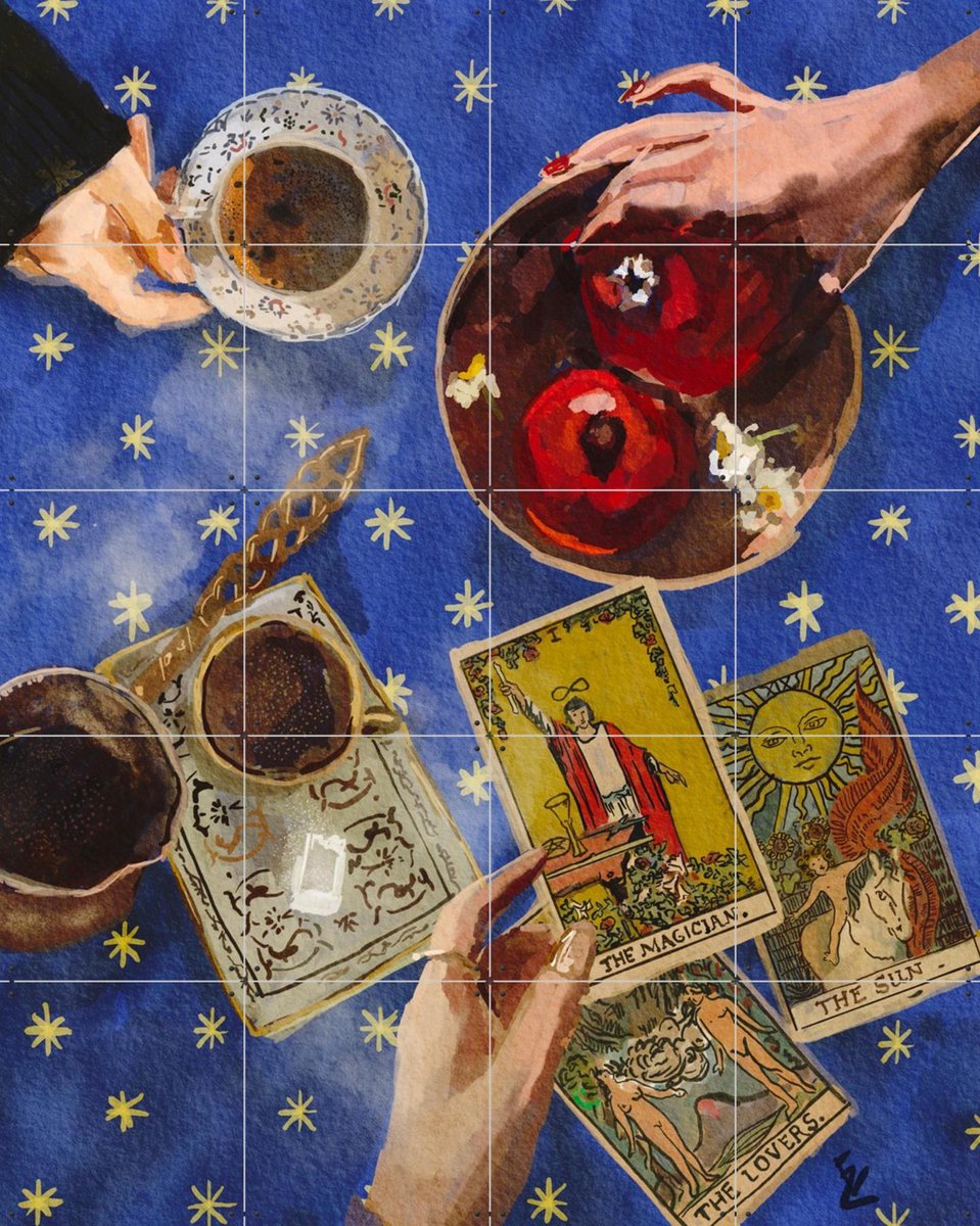 IXXI The magician, The lovers, The sun, Ekaterina Zagorska - 80 x 100 cm - Gratis ophangtool - Grote wanddecoratie en posters - Illustraties, Speels