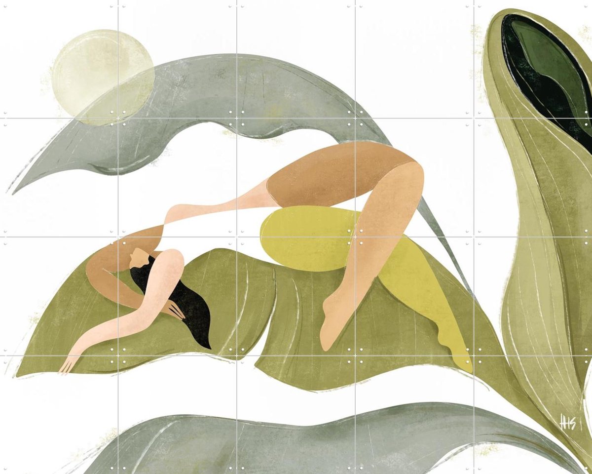 IXXI Banana Palms, Maggie Stephenson - 100 x 80 cm - Gratis ophangtool - Grote wanddecoratie en posters - Illustraties, Speels, Woonkamer, Slaapkamer