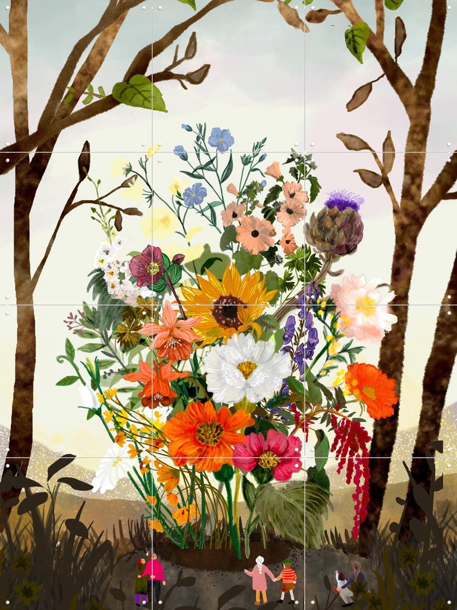 IXXI Rebirth, Esther Sepers - 60 x 80 cm - Gratis ophangtool - Grote wanddecoratie en posters - Illustraties, Digitale Kunst, Kleurrijk, Speels