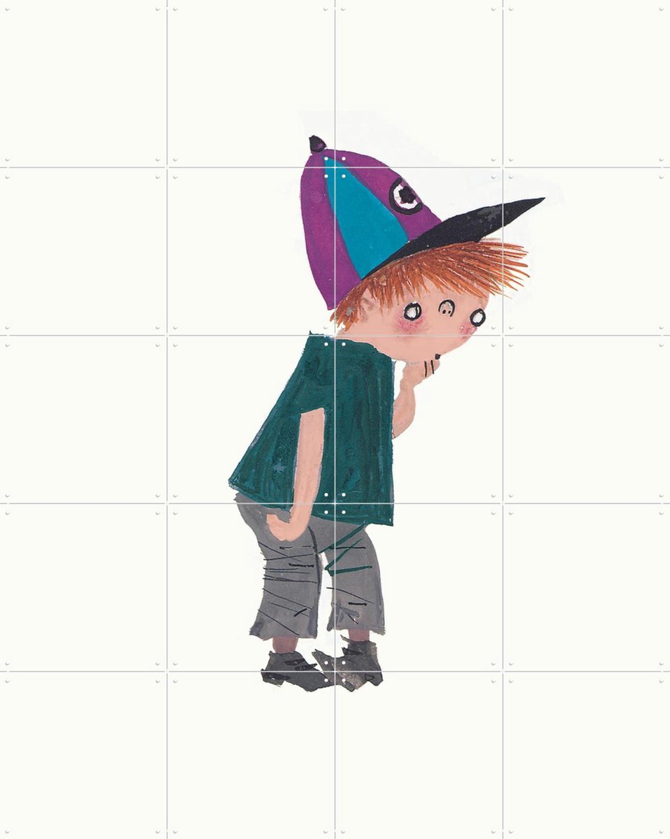 IXXI Jongen Pluk, Fiep Westendorp - 80 x 100 cm - Gratis ophangtool - Grote wanddecoratie en posters - Cartoonesk, Speels, Illustraties, Babykamer