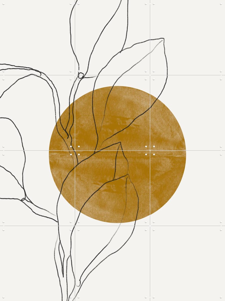 IXXI Plant and Sun, The Miuus Studio & Various - 60 x 80 cm - Gratis ophangtool - Grote wanddecoratie en posters - Line art, Abstract, Klassiek