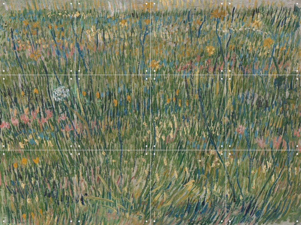 IXXI Patch of Grass, Vincent van Gogh (1853 - 1890) & Kröller-Müller Museum - 80 x 60 cm - Gratis ophangtool - Grote wanddecoratie en posters -