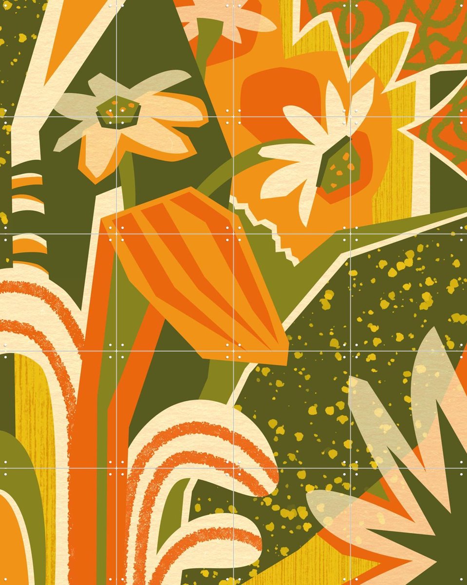 IXXI Handful Of Daisies, Megan Gallagher - 80 x 100 cm - Gratis ophangtool - Grote wanddecoratie en posters - Kleurrijk, Fantasierijk, Grafisch