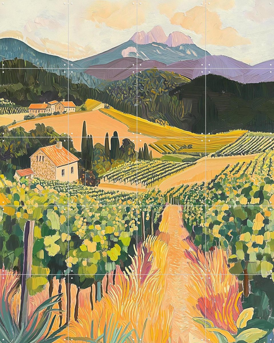 IXXI Grapevine Dreams, Artclaud - 80 x 100 cm - Gratis ophangtool - Grote wanddecoratie en posters - Kleurrijk, Schilderijen, Eetkamer, Studeerkamer