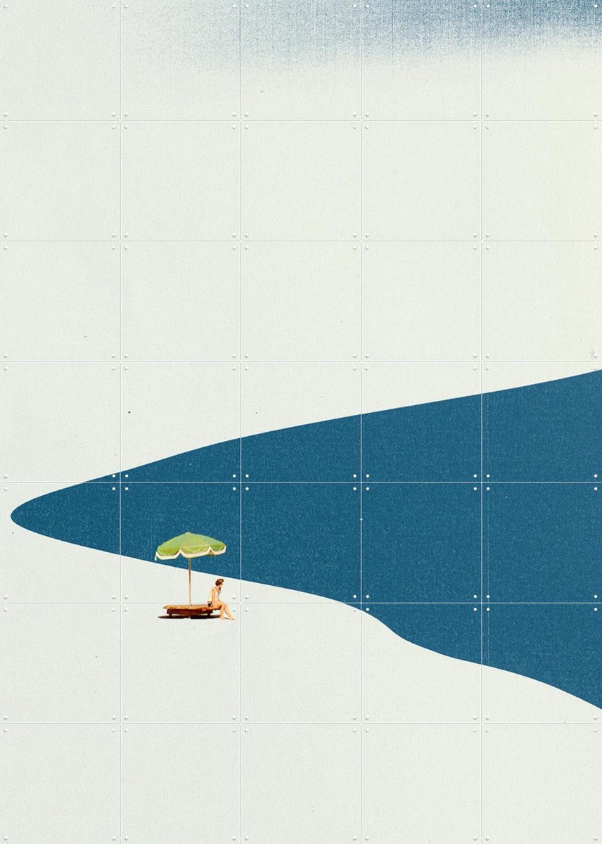 IXXI Pondering, Maarten Léon - 100 x 140 cm - Gratis ophangtool - Grote wanddecoratie en posters - Illustraties, Minimalisme, Geometrische Kunst