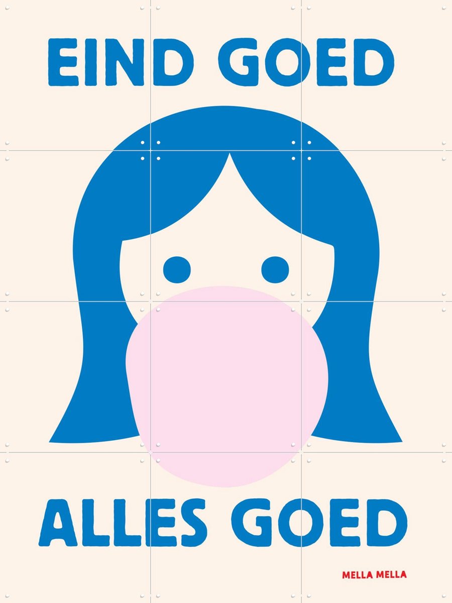 IXXI Eind Goed Alles Goed I, Mella Mella - 60 x 80 cm - Gratis ophangtool - Grote wanddecoratie en posters - Minimalisme, Grafisch Ontwerp