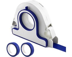 3-delige Tape dispenser - Plakband-afroller - Afplaktape applicator - Masking master - 2 stuks 25mm tapes - Draagbare dispenser - Kozijnen - Deurposten - Geschikt voor diverse oppervlakken zoals verf - Sierlijsten en deurkozijnen - Blauw