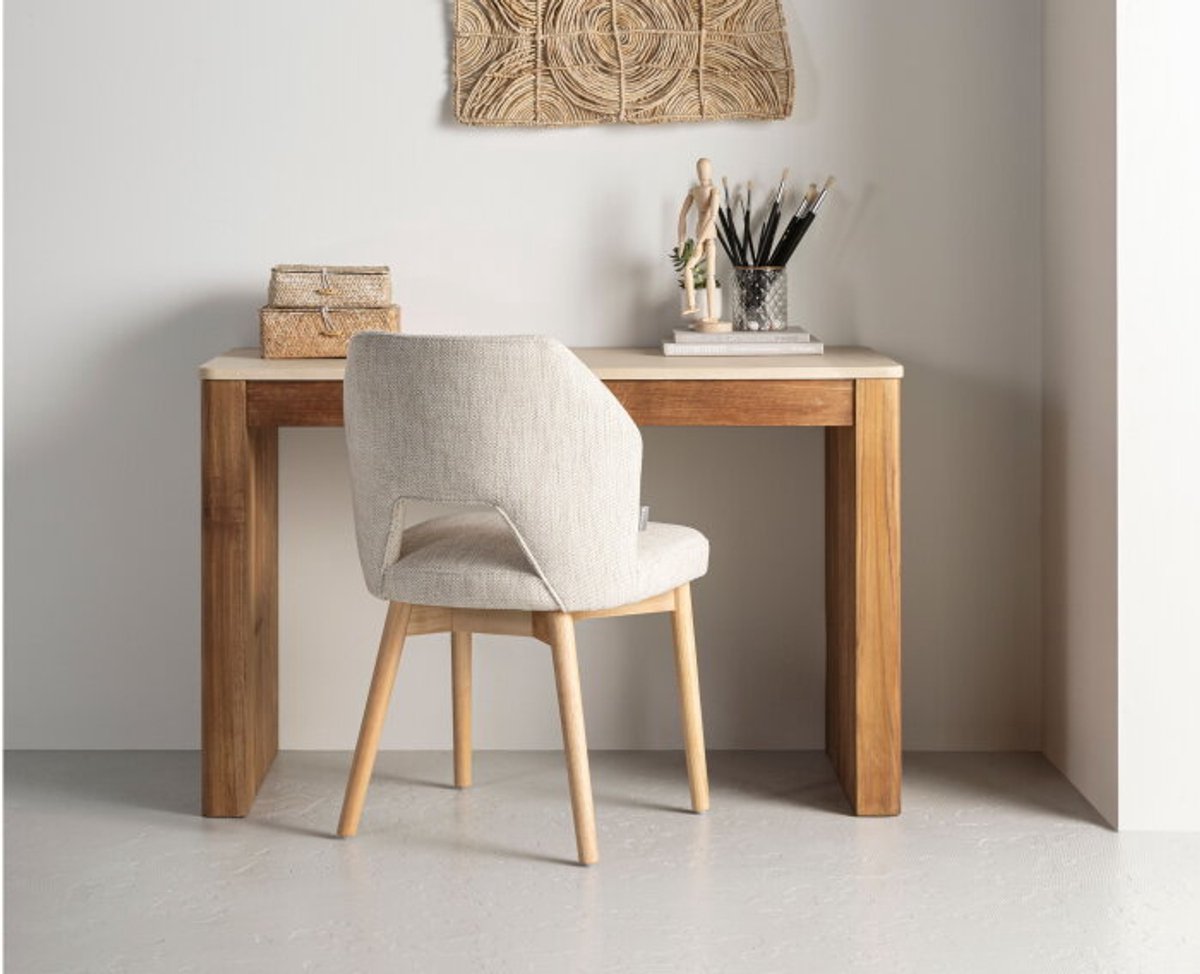 DTP home Bliss mortex bureau teakhout - 120x60x76 cm - Beige