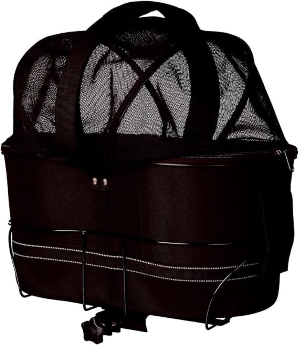 Nexvo® Hondenfietsmand - Fietstas Hond - Hondenfietsmand Afneembaar - Zwart - 48cm x 29cm x 42cm