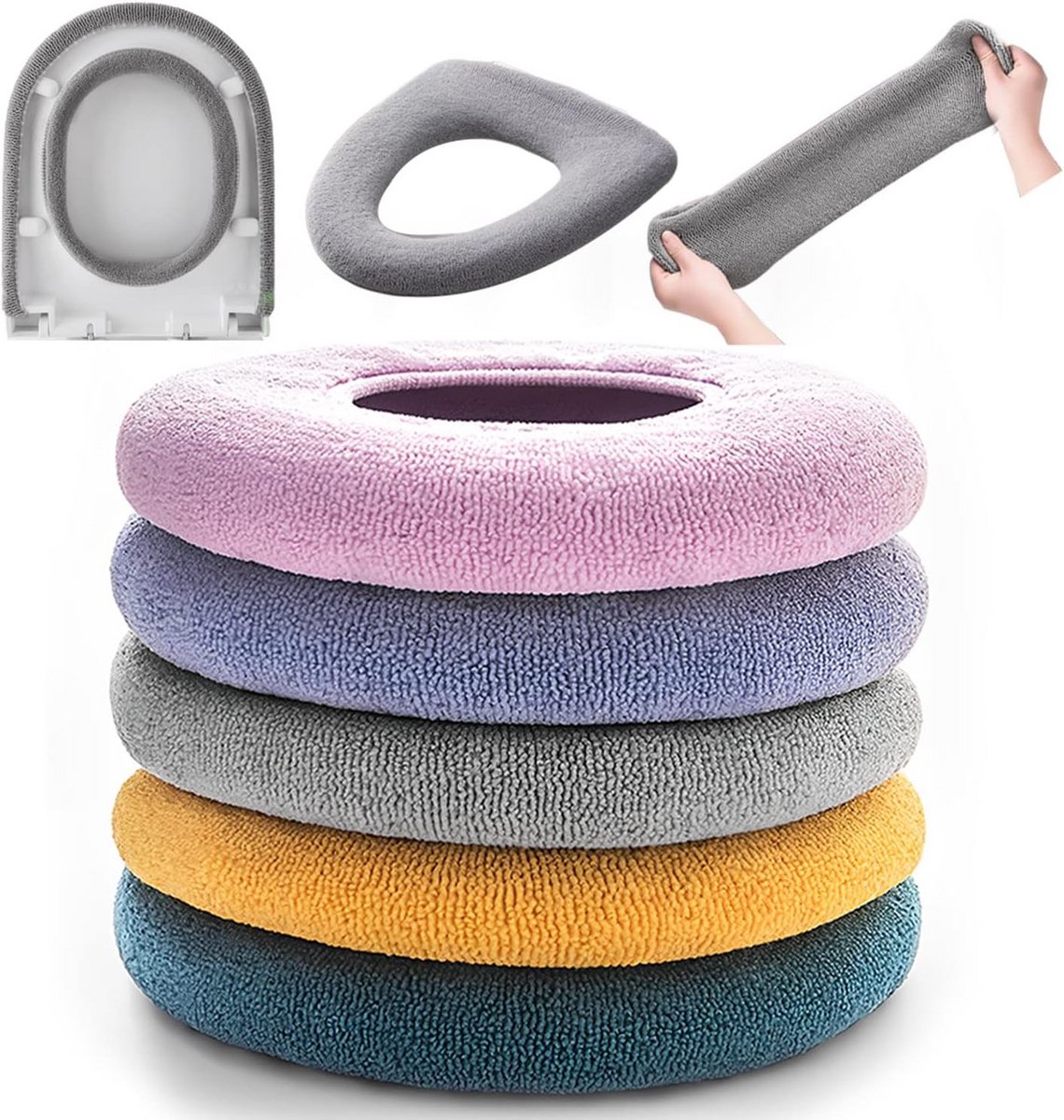 Dikke Badkamer Toiletzitting Covers - 5 Pakketten Zachte Warme Kussenhoes