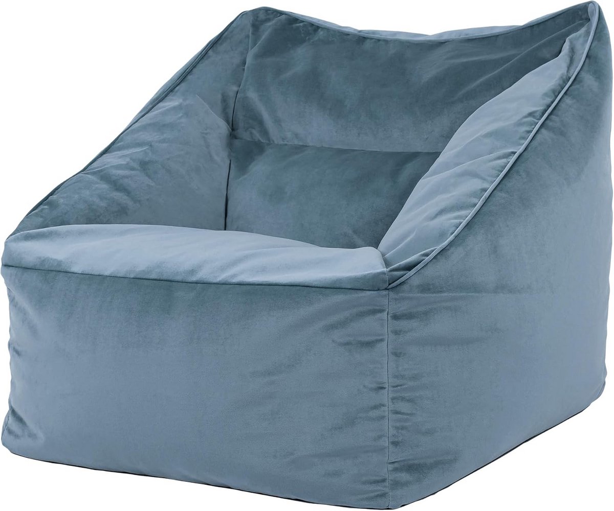 Zitzak Armstoel Lichtblauw Velours – Comfortabele Zitzakken voor Volwassenen – Perfect voor Slaapkamer en Woonkamer