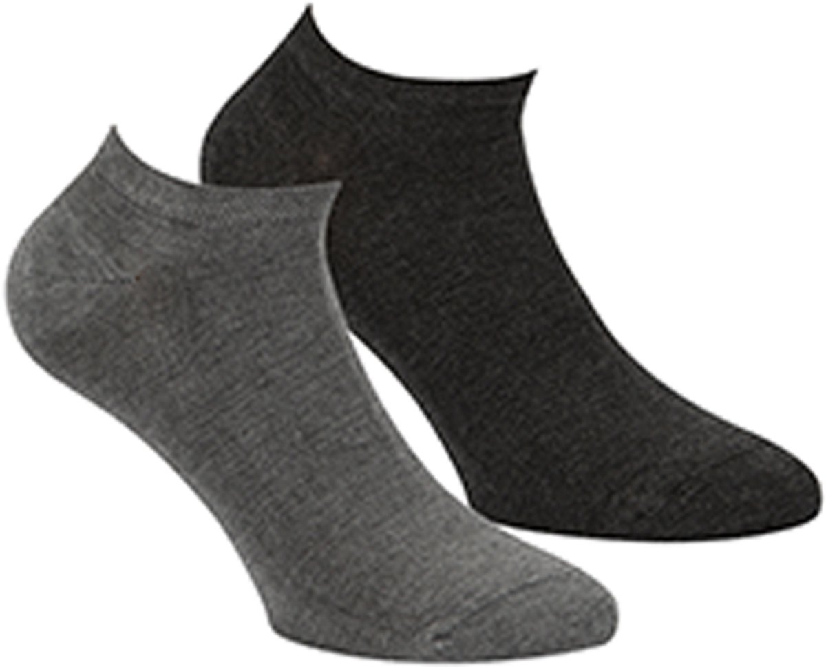 Boru Bamboo - Sneaker Sokken - Antraciet - 36-40 - Bamboe Sokken - Naadloos - Badstofzool - Anti-Bacterieel - Unisex - 2309