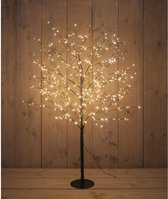 Anna's Collection Lichtboom - zwart - 120 cm - metaal - 600 leds - warm wit - kerstboom