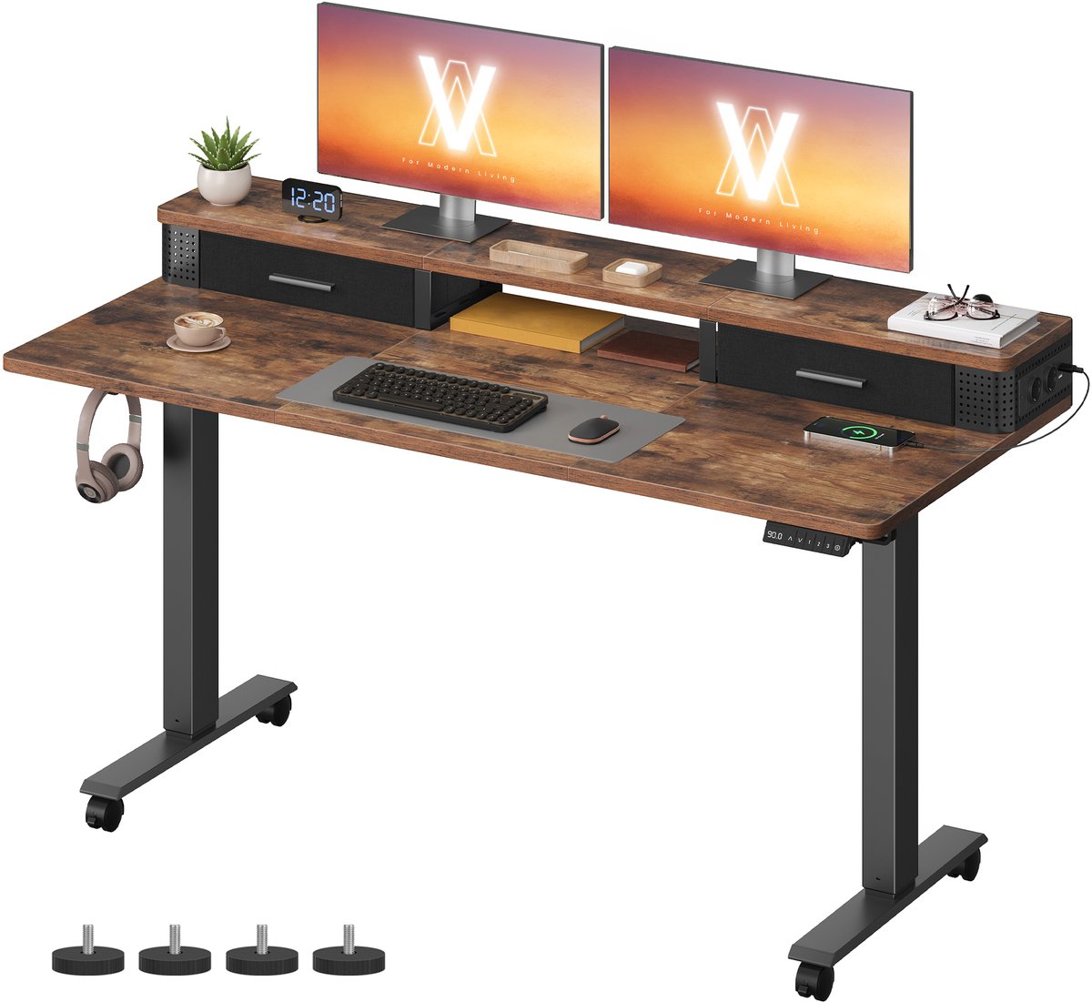VASAGLE - Zit Sta Bureau - 140 x 60 cm