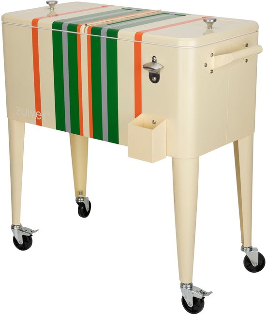 Zuiver Cooler Be Cool Koelbox/ Koelwagen Tuin Stripes Lemon - Meerkleurig van Merkloos — afbeelding 3