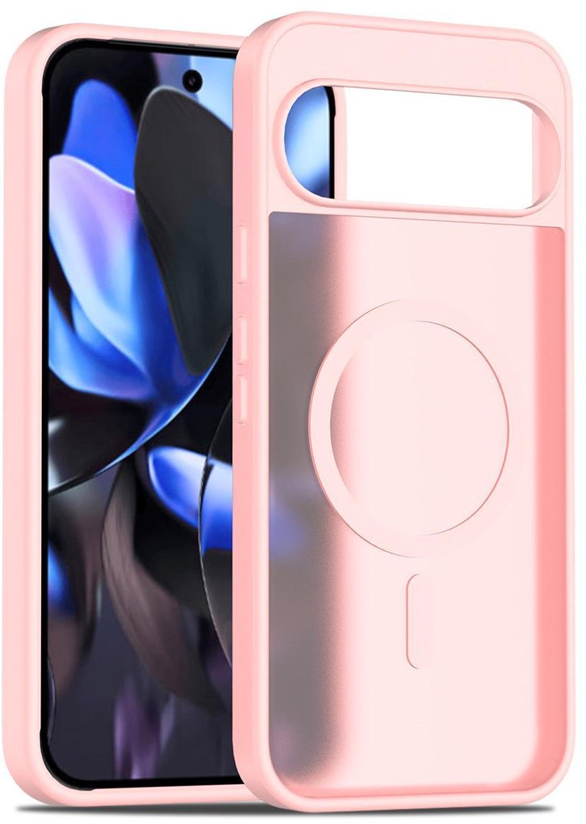Mobigear Hoesje geschikt voor Google Pixel 10 Pro XL MagSafe Telefoonhoesje Hardcase | Mobigear Shockproof Backcover | Geschikt voor MagSafe | Geschikt voor Draadloos Opladen met Magnetische Ring | Geschikt voor MagSafe Case - Roze