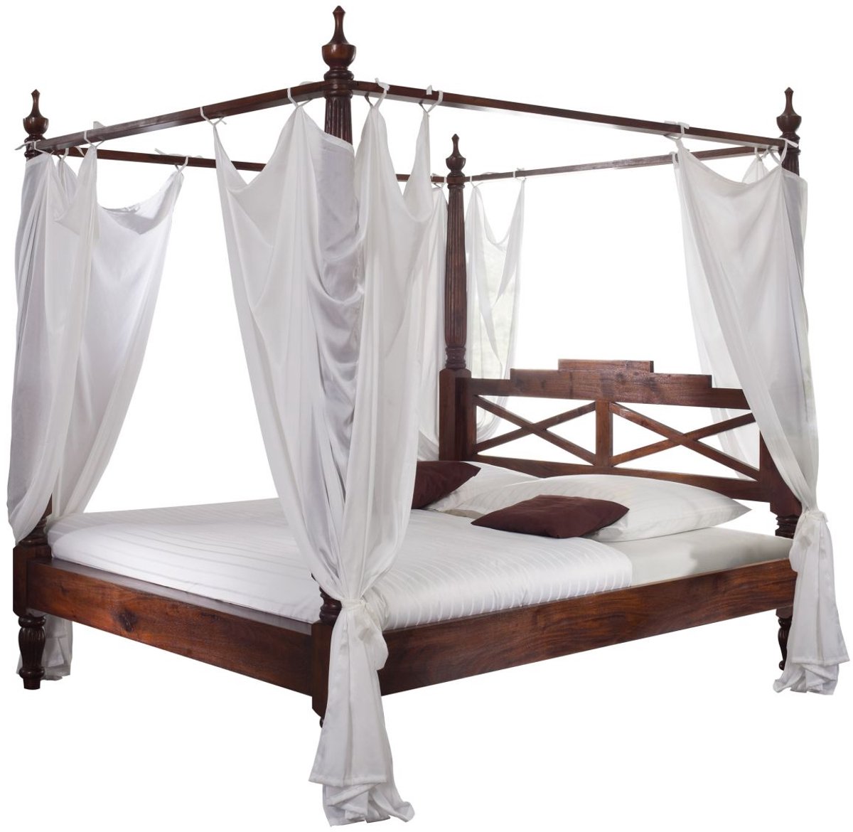 MASSIVMOEBEL24.DE bed OXFORD #246 donkerbruin 180 x 200 cm