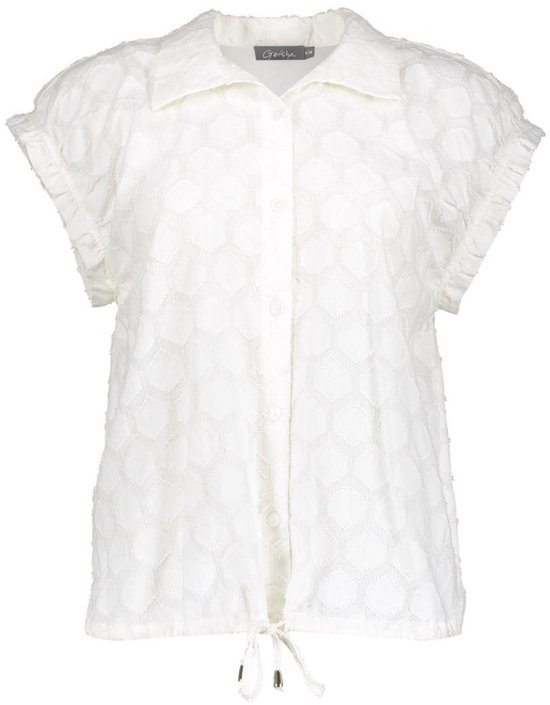 Geisha Blouse Blouse Met Manches Courtes Et Drawstring 63235 26 Off-white Dames Taille - XS