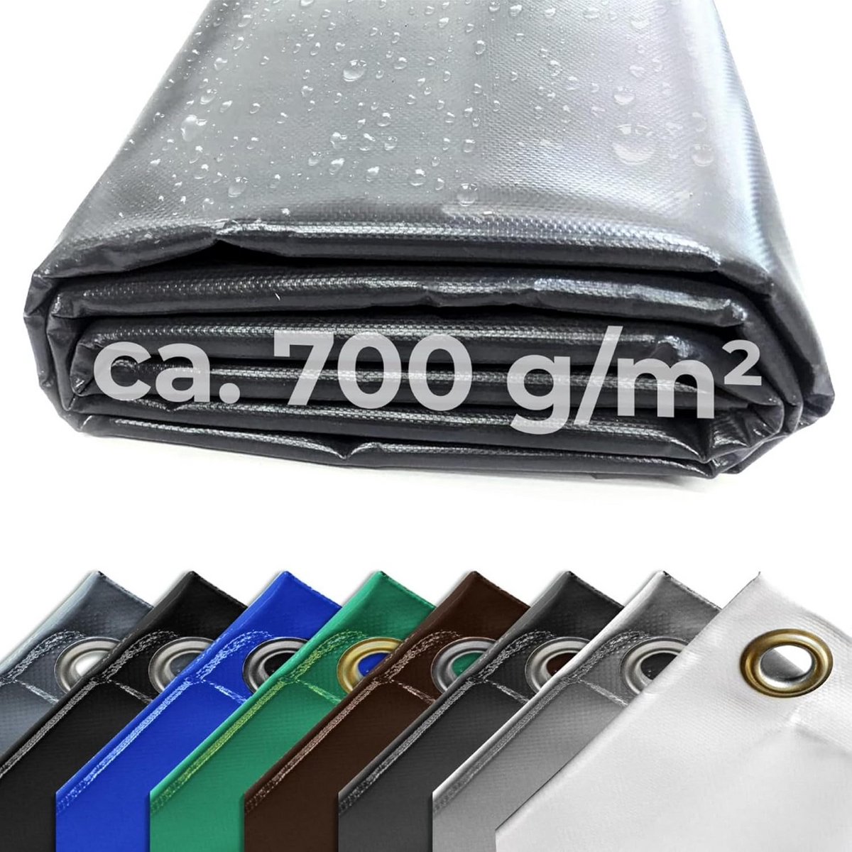 Robuust PVC Zeil met Zeilringen - Waterdicht en UV Bestendig - Antraciet