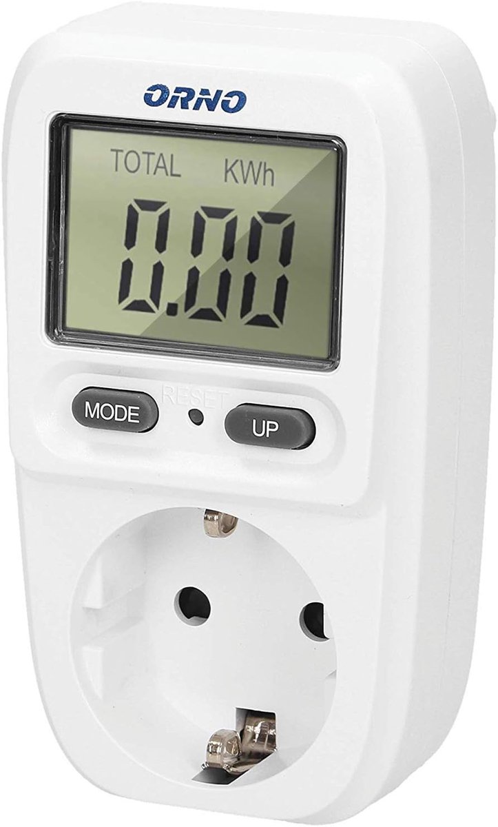 Elektriciteitsmeter voor Stopcontact met LCD Scherm en Energiekostenmeting - Max. Vermogen 3680W