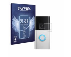 Savvies - Screenprotector voor Ring Battery Video Doorbell Pro - Folie Beschermfolie transparant 6 Stuks