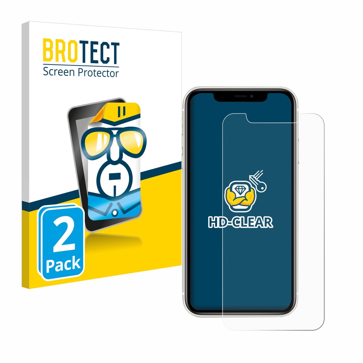 BROTECT - Screenprotector voor Apple iPhone 11 - Folie Beschermfolie transparant 2 Stuks