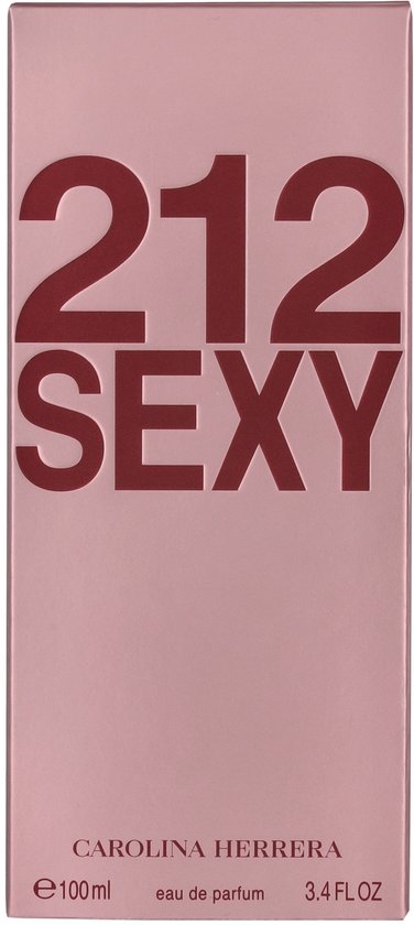 Roze doos met '212 SEXY' in donkerroze letters, 100 ml.
