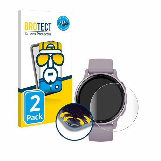 BROTECT - Film de protection d'écran pour Garmin vivoactive 5 - Film de protection transparent à couverture complète - (2 Pièces)