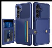 Portemonnee Hoesje Geschikt voor Samsung Galaxy A26 - Back Cover met Pasjeshouder - Telefoonhoesje voor Pinpas - Kaarthouder op Achterkant - Case met Magneet Blauw
