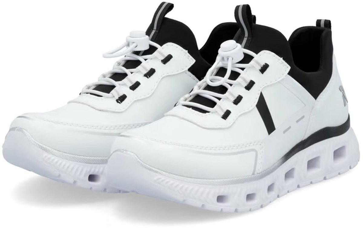 Rieker Dames EDINA Sneaker Vegan MemoSoft M6062-80 White Combi