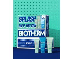 Biotherm Skin Fitness Try-Out Set Voor Mannen: SPLASH ME IF YOU CAN – AQUAPOWER SET, Complete Hydratatie Routine met Aquapower Advanced Gel 20ml, Aquapower Cleanser 40ml, Aqua Fitness Shower Gel 40ml