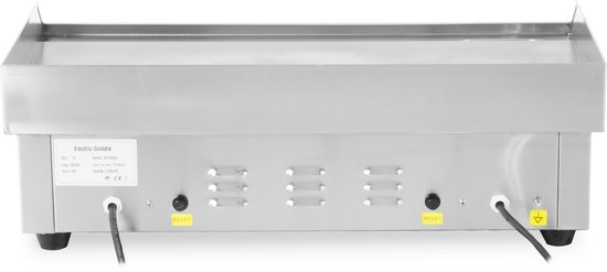 HCB® - Professionele Horeca Bakplaat - glad - 2 x 230V - RVS / INOX - Electrisch Teppanyaki Grill apparaat - 47x73x25 cm (DxBxH) - 23 kg - 2572 — afbeelding 2