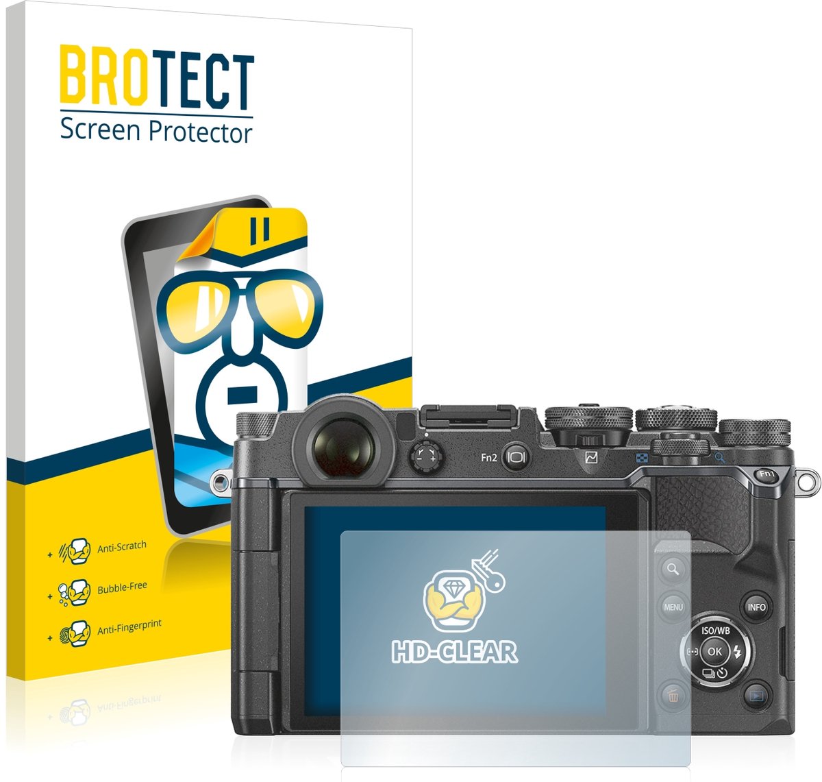 BROTECT - Screenprotector voor Olympus PEN-F - Folie Beschermfolie transparant 2 Stuks