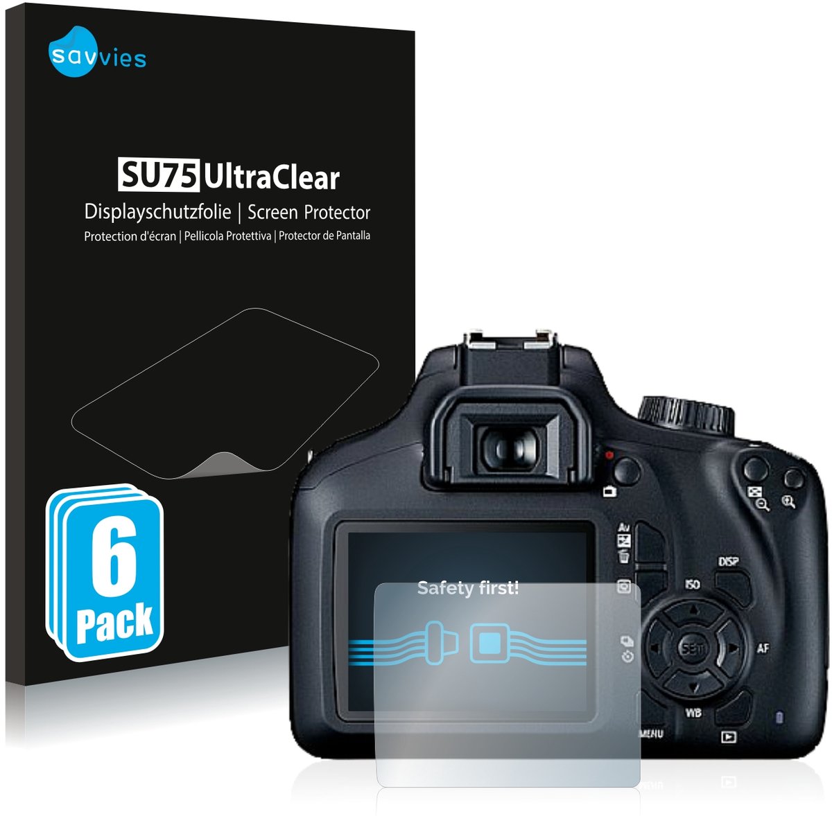 Savvies - Screenprotector voor Canon EOS 4000D - Folie Beschermfolie transparant 6 Stuks