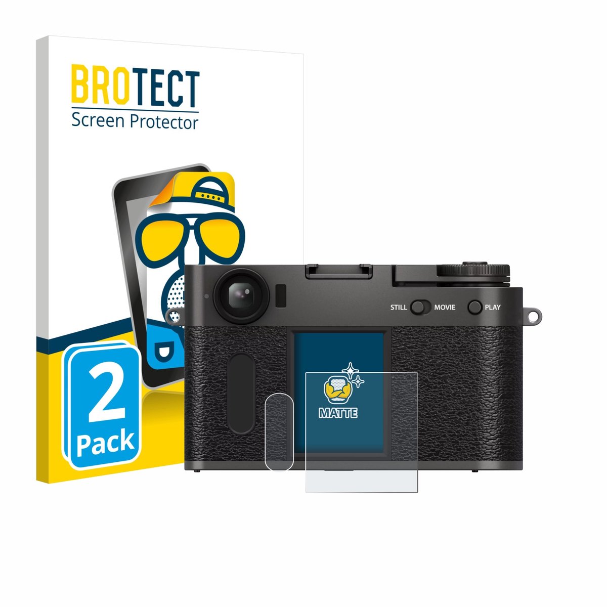 BROTECT - Screenprotector voor Fujifilm X Half X-HF1 - Folie Beschermfolie matte 2 Stuks