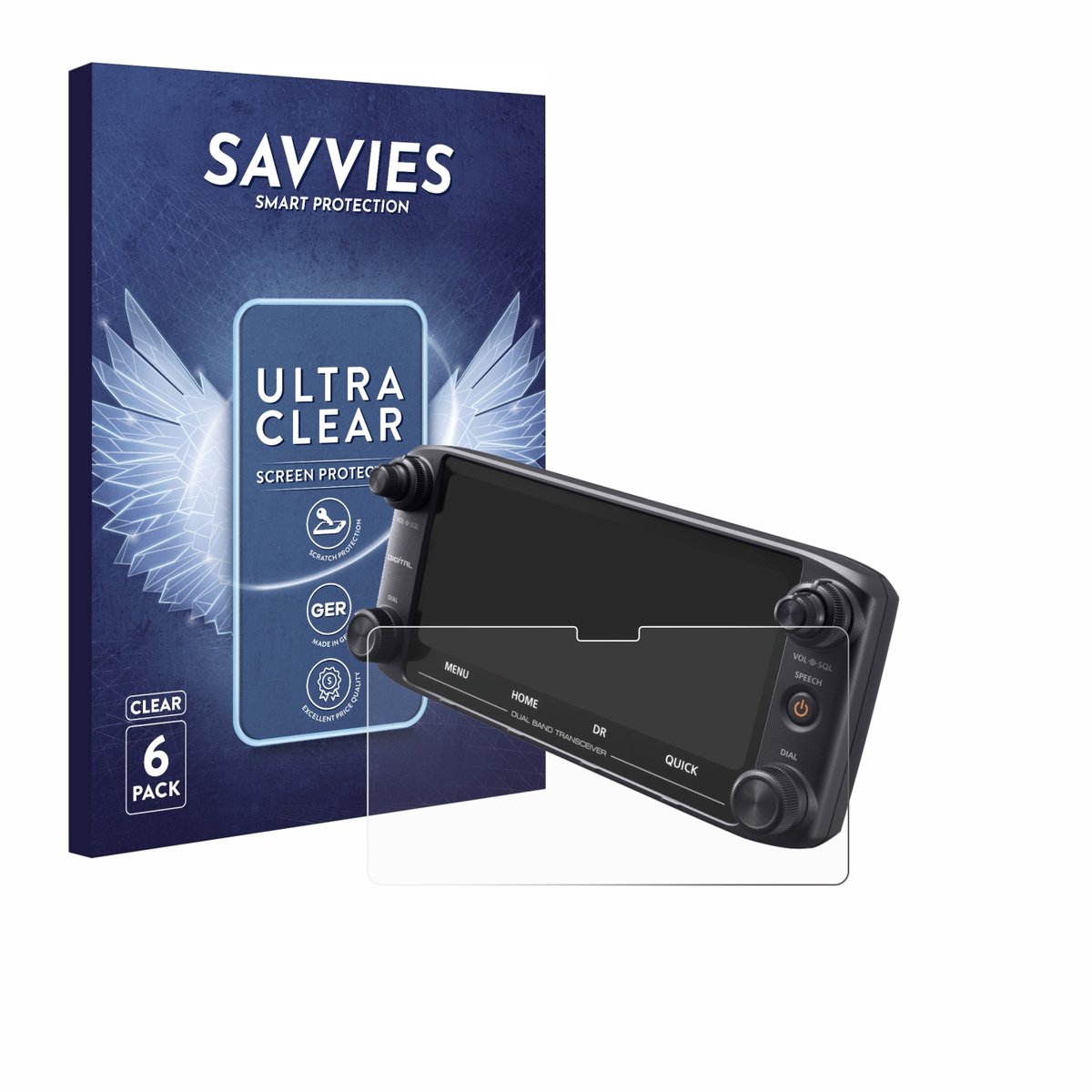 Savvies - Screenprotector voor Icom ID-5100 - Folie Beschermfolie transparant 6 Stuks