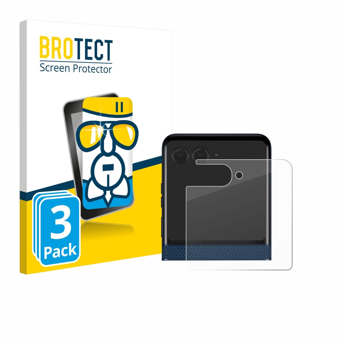 Screenprotector 3 Stuks voor Motorola Razr 60 (Achterdisplay) Beschermglas transparant