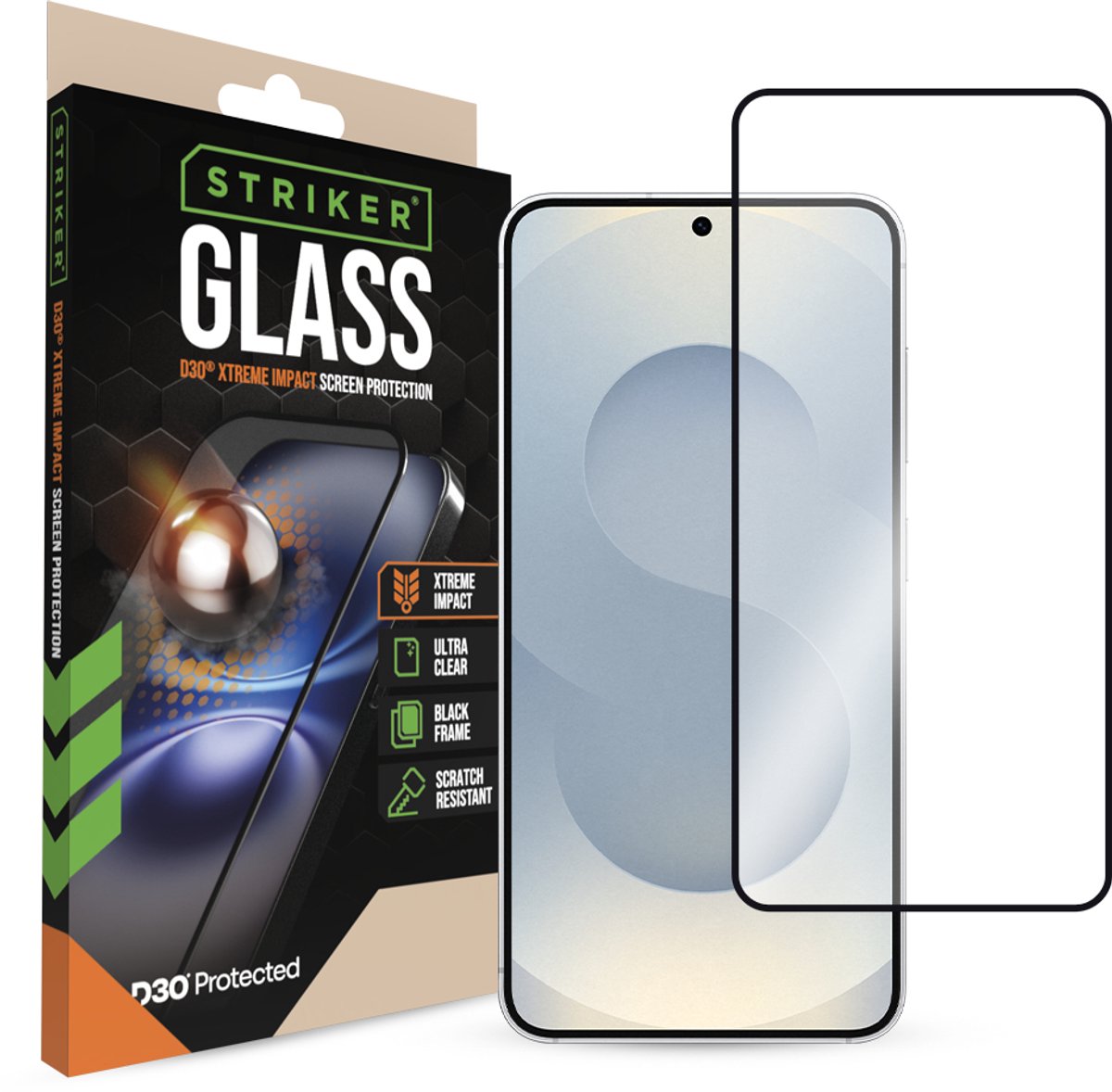 Striker Screenprotector geschikt voor Samsung Galaxy S26 Glazen | Striker Xtreme Impact Screenprotector - Case Friendly