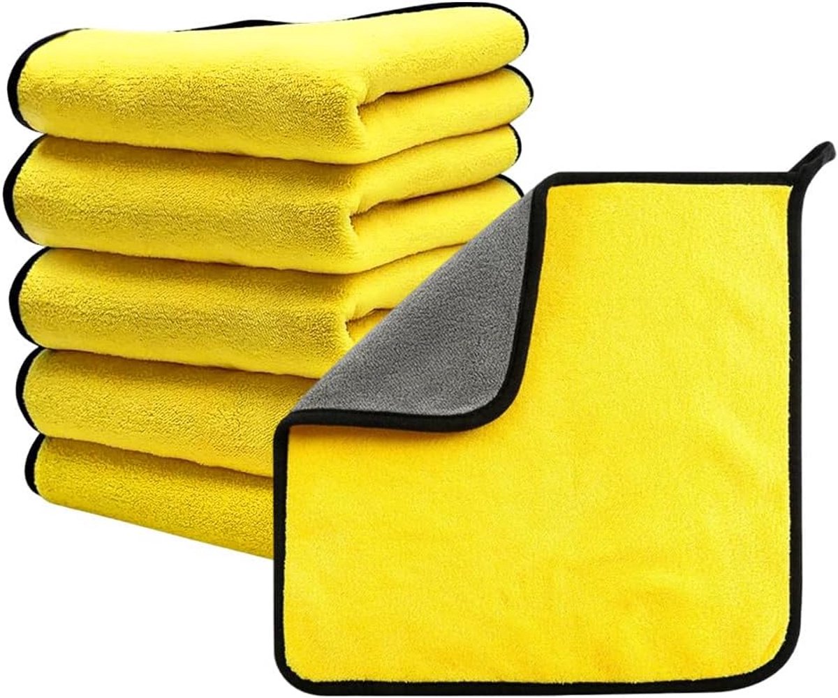 Microvezeldoeken Auto - Extreem Absorberend en Zacht Luxe Poetsdoek Set (5 stuks, 30x30 cm)