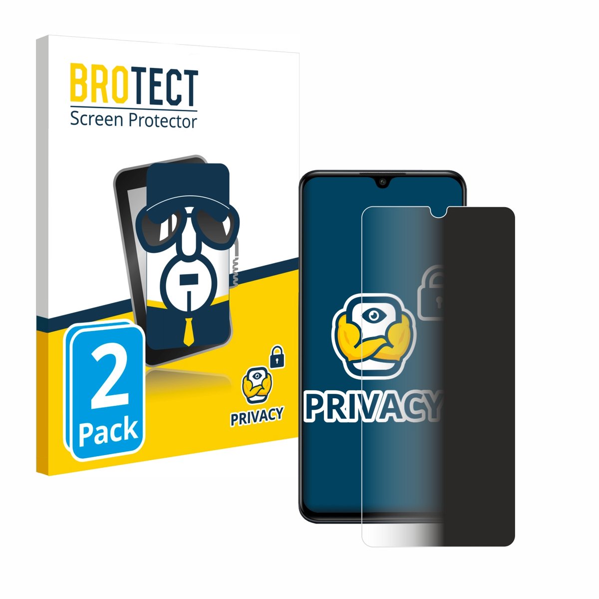 BROTECT - privacy screenprotector voor Huawei P30 lite / New Edition - Folie Beschermfolie Blauwlichtfilter 2 Stuks