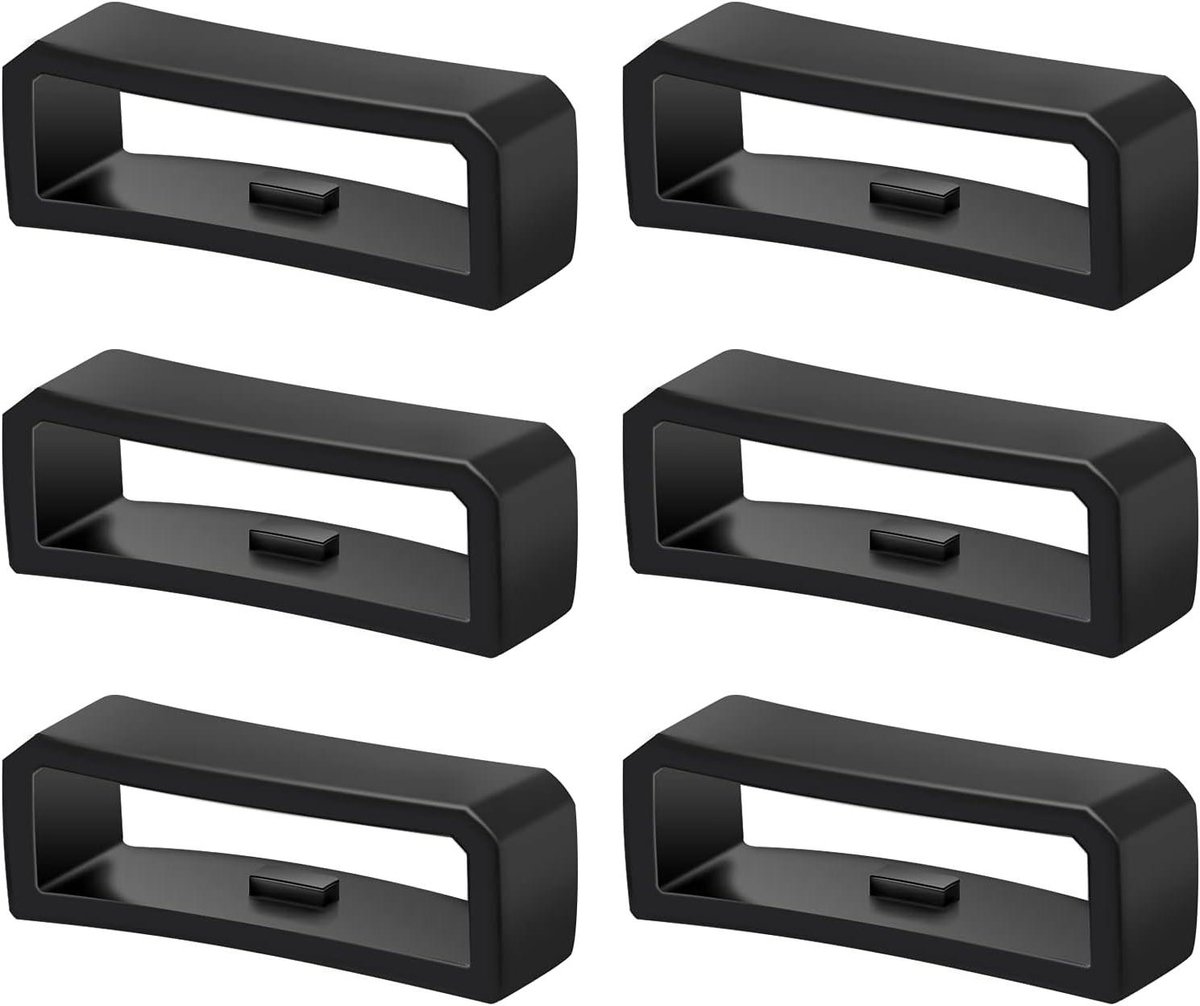 Vaihana - Siliconen horlogebandhoudergespen - Smartwatch - Vervanging - 6 stuks - Compatibel - Zwartienenisingenen - Siliconen horlogeband - Horloge.