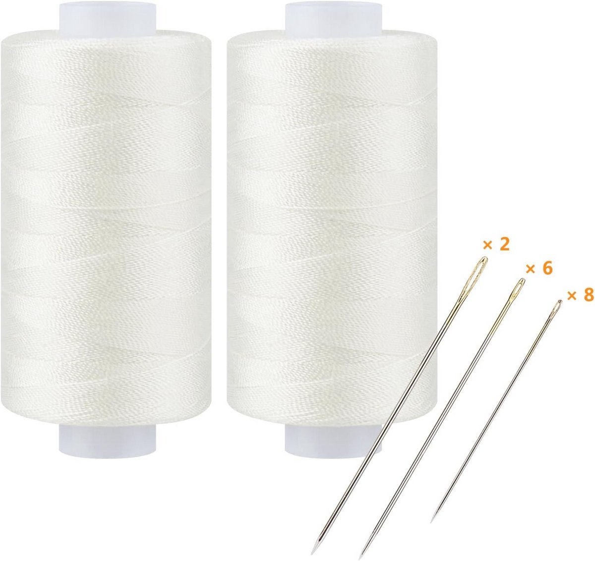 Sterk Polyester Naaigaren Set - Quiltgaren voor Naaimachine - Natuurlijk Wit
