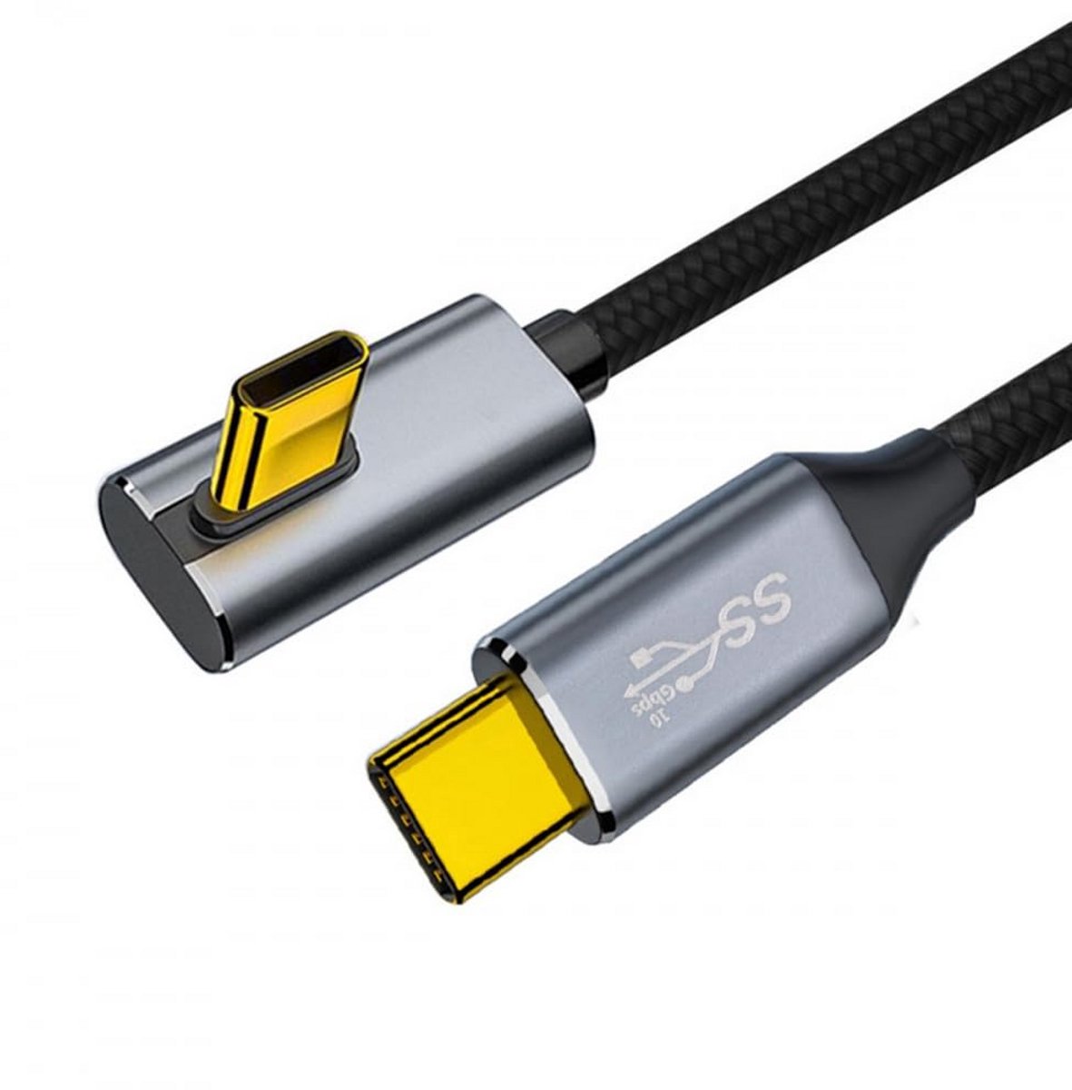 USB4 Type-C Kabel 100W Opladen - USB-C naar USB-C Hoek Kabel 20Gbps