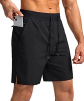 Korte Sportbroek voor Heren - Lichtgewicht, Sneldrogend Hardloopshort met Ritszakken