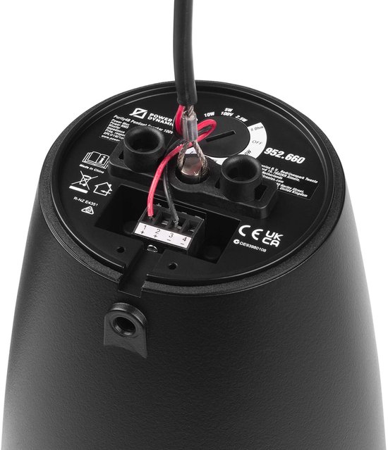 Power Dynamics Purity4B - Premium 2-weg hangluidspreker - Pendel speaker 100V - 4 Inch - Zwart — afbeelding 2